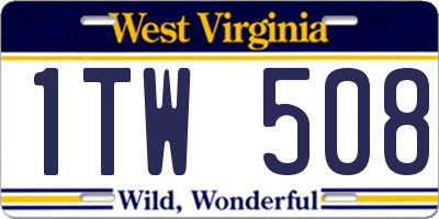 WV license plate 1TW508
