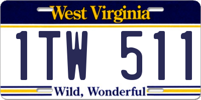 WV license plate 1TW511