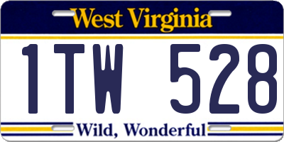 WV license plate 1TW528