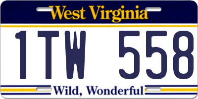 WV license plate 1TW558