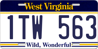 WV license plate 1TW563