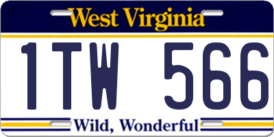 WV license plate 1TW566