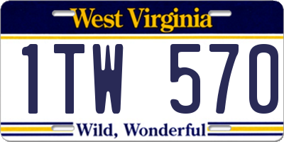 WV license plate 1TW570