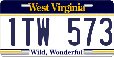 WV license plate 1TW573