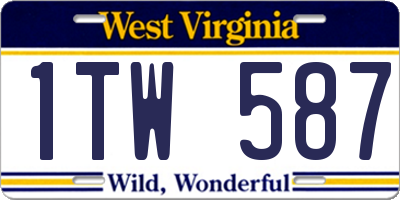 WV license plate 1TW587