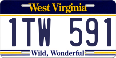 WV license plate 1TW591
