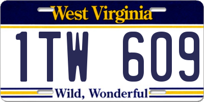 WV license plate 1TW609