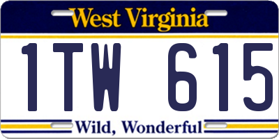 WV license plate 1TW615