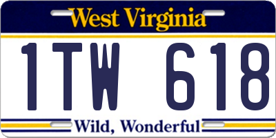 WV license plate 1TW618