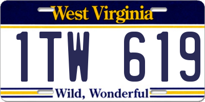 WV license plate 1TW619