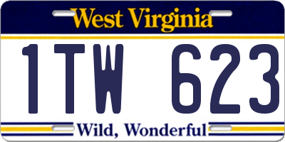 WV license plate 1TW623
