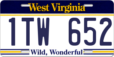 WV license plate 1TW652