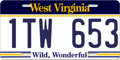 WV license plate 1TW653