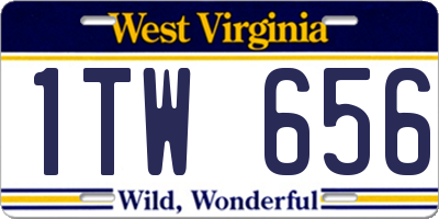WV license plate 1TW656