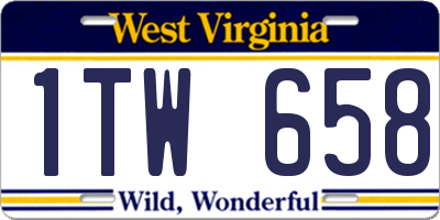 WV license plate 1TW658