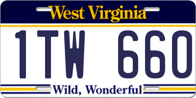 WV license plate 1TW660