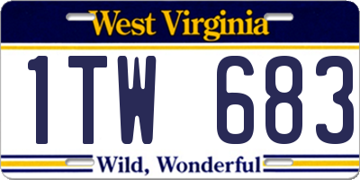 WV license plate 1TW683