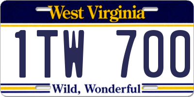 WV license plate 1TW700