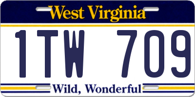 WV license plate 1TW709