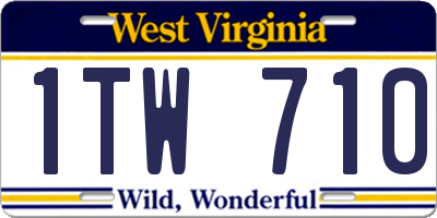 WV license plate 1TW710