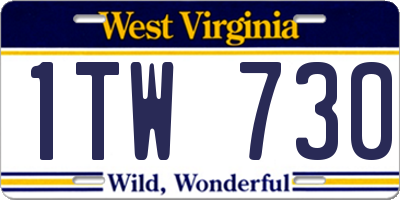 WV license plate 1TW730