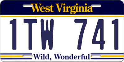 WV license plate 1TW741