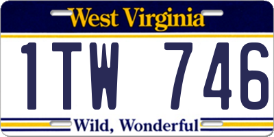 WV license plate 1TW746