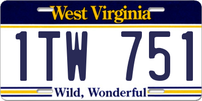 WV license plate 1TW751
