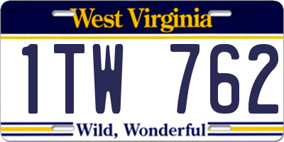 WV license plate 1TW762