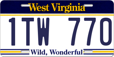 WV license plate 1TW770