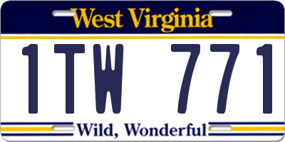 WV license plate 1TW771