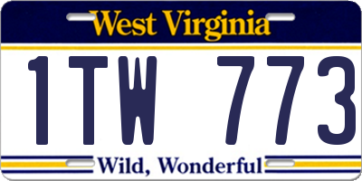 WV license plate 1TW773