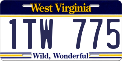 WV license plate 1TW775