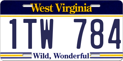 WV license plate 1TW784