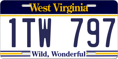 WV license plate 1TW797