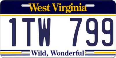 WV license plate 1TW799