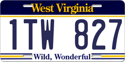 WV license plate 1TW827