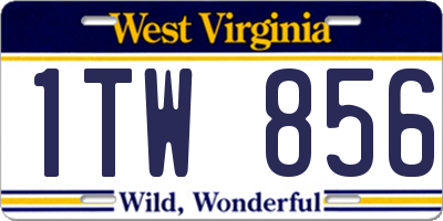 WV license plate 1TW856