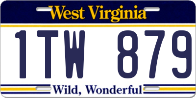 WV license plate 1TW879