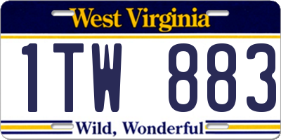 WV license plate 1TW883