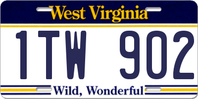 WV license plate 1TW902