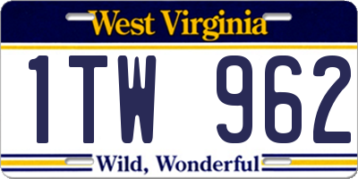 WV license plate 1TW962