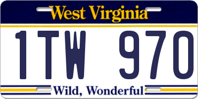 WV license plate 1TW970