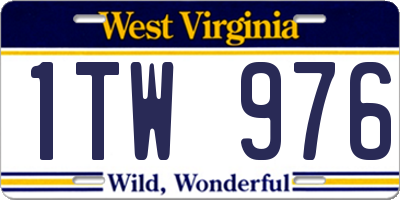 WV license plate 1TW976