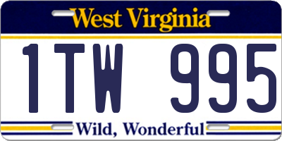 WV license plate 1TW995