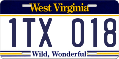 WV license plate 1TX018