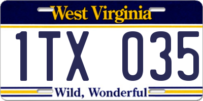 WV license plate 1TX035