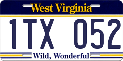 WV license plate 1TX052