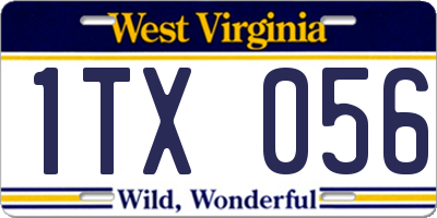 WV license plate 1TX056