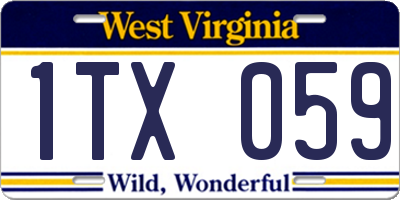 WV license plate 1TX059